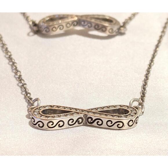 BRIGHTON Starry Night Infinity Ribbon Necklace & Bracelet Set Swarovski Crystals - Picture 3 of 12